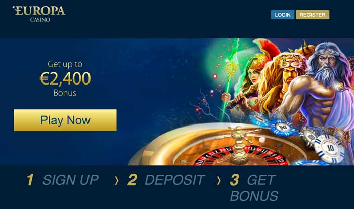 Europa Casino Homepage Screenshot