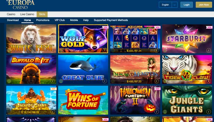 Europa Casino Slots Screenshot