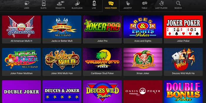 Just Casino Video Poker Screenshot