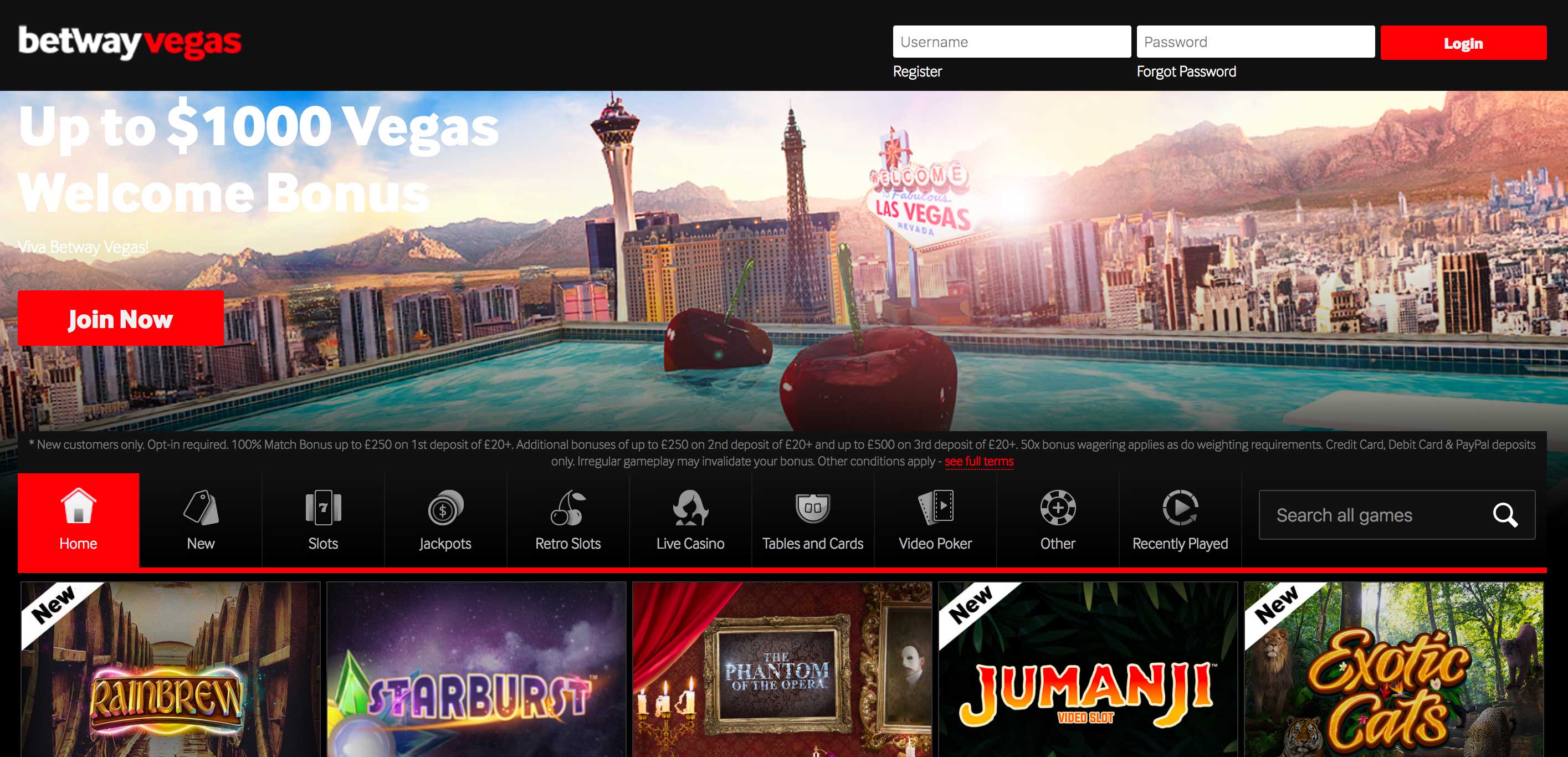 Betway Vegas Screenshot