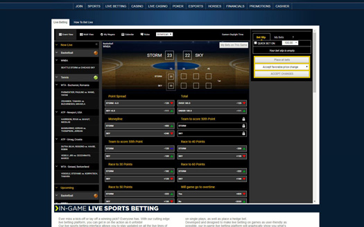 Sportsbetting.ag Live Betting Screenshot